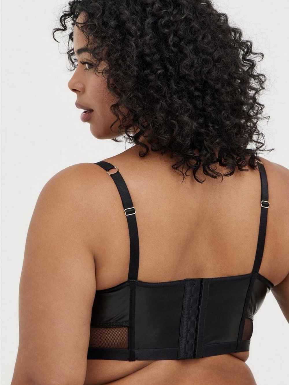 Torrid Faux Leather & Fishnet Bra & Panty Set Sexy Edgy Alternative - Picture 6 of 9